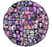 Lot de 50 autocollants gothiques violets en vinyle imperméable pour ordinateur portable, voitures, motos, planches à roulettes, bagages