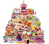 Lot de 50 autocollants « Happy Birthday » pour enfants et adultes, fournitures scolaires, calendrier, carte d'anniversaire