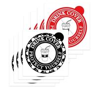 Lot de 50 autocollants jetables pour protection d'alcool - 10,2 cm - Rouge et noir