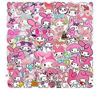 Lot de 50 autocollants Kawaii Anime My Melody,Cadeau de récompense pour enfants, adolescents, enfants, adultes, autocollants étanches pour ordinateur portable, bouteille d'eau, journal, scrapbooking