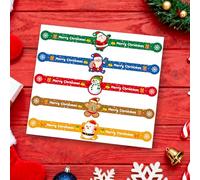 Lot de 50 autocollants « Merry Christmas » - 23,9 cm de long - Étiquettes de Noël autocollantes pour emballage, décorations de vacances (texte)