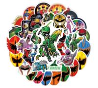 Lot de 50 autocollants Mighty Morphin Power Rangers - En vinyle imperméable - Pour ordinateur portable, enfant, voiture, moto, vélo, skateboard, valise, ordinateur - Graffiti Decal