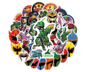 Lot de 50 autocollants Mighty Morphin Power Rangers - En vinyle imperméable - Pour ordinateur portable, enfant, voiture, moto, vélo, skateboard, valise, ordinateur - Graffiti Decal