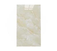 Lot de 50 autocollants muraux imperméables style marbre amovibles pour salle de bain et cuisine, motif pierre jaune, facile à installer, élégant pour rénovation de la maison