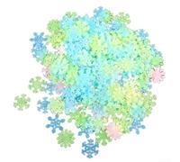 Lot de 50 autocollants muraux lumineux 3D en forme de flocon de neige, autocollants décoratifs phosphorescents, faciles à appliquer et repositionnables, pour chambre d'enfant et thèmes de vacances