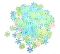 Lot de 50 autocollants muraux phosphorescents 3D en forme de flocon de neige pour décoration de chambre d'enfant, décalcomanies en plastique de 3 à 3,5 cm, décoration festive pour chambre à coucher et