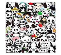 Lot de 50 autocollants Panda en vinyle imperméables pour ordinateur portable, skateboard, bouteilles d'eau, ordinateur, téléphone, guitare, Pandas pour enfants et adultes