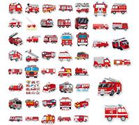Lot de 50 autocollants Pompiers Graffiti pour voiture,autocollants de camion de pompier,ordinateur portable, valise, skateboard, vélo, moto, fête, décoration murale pour adultes et enfants