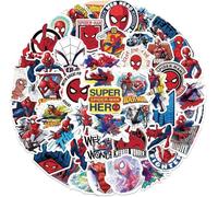 Lot de 50 autocollants super héros Spiderman en vinyle imperméable pour ordinateur portable, skateboard, bouteilles d'eau, téléphone, ordinateur, livres, sacs de fête, convient à tous les âges