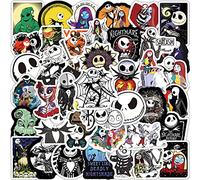 Lot de 50 autocollants The Nightmare Before Christmas Thriller Horror Tim Burton Halloween pour skateboard, bagages, ordinateur, pare-chocs, casque, voiture, moto, bouteille d'eau, graffiti