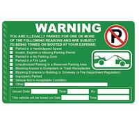 Lot de 50 autocollants verts pour violation de stationnement - 12,7 x 20,3 cm - difficiles à enlever