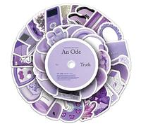 Lot de 50 autocollants violets en vinyle pour voiture, ordinateur portable, téléphone, guitare, skateboard, moto, vélo, violets, autocollants esthétiques pour adolescents, enfants, adultes