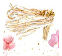 Lot de 50 baguettes de mariage magiques | Serpentins décoratifs avec rubans, cloches festives pour célébrations, accessoires de fête pour les adieux et les événements de Noël
