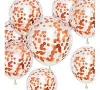 Lot de 50 ballons à confettis en latex épais solides pour anniversaire, mariage, fête prénatale, anniversaire de mariage, décoration de fête - 30,5 cm - or rose