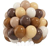 Lot de 50 ballons à l'hélium en latex à double rembourrage pour ours, anniversaire, fête prénatale, mariage, Thanksgiving, décoration de fête - 30,5 cm - marron foncé