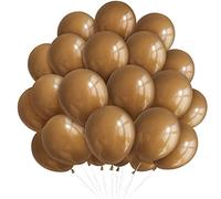 Lot de 50 ballons bruns de 25,4 cm, ballons en latex mat pour remise de diplôme, fête d'anniversaire, mariage, fête prénatale, anniversaire de mariage