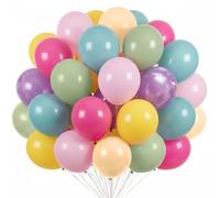 Lot de 50 ballons de 30,5 cm pour décoration de fête d'anniversaire, fête prénatale, fête d'anniversaire, vert, rose, violet, jaune, bleu, vert sauge, bleu poudré, rose vif, nude