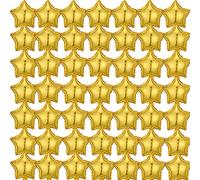 Lot de 50 ballons en aluminium en forme d'étoile à cinq branches pour fête prénatale, révélation du sexe, mariage, anniversaire ou fiançailles Argenté 25,4 cm