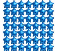Lot de 50 ballons en aluminium en forme d'étoile à cinq branches pour fête prénatale, révélation du sexe, mariage, anniversaire ou fiançailles (bleu)