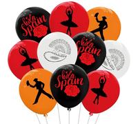 Lot de 50 ballons en latex espagnols pour décorations de fête à thème espagnol, anniversaire, fête nationale espagnole, cadeaux de fête de mariage