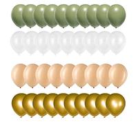 Ballon Vert Sauge, Ballon Vert et Or 50Pcs 30cm Decoration Fête Anniversaire Ballon Vert Olive Avocat pour Garçons Filles Baby Shower Décoration de Mariage