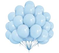 Lot de 50 ballons en latex pour décoration de fête d'anniversaire, mariage, fête prénatale, carnaval, événements de révélation du sexe - 30,5 cm - bleu pastel