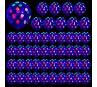 Lot de 50 ballons phosphorescents phosphorescents - 30,5 cm - Avec cœurs, pois, étoiles - Accessoires de fête pour danse, carnaval