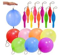 Lot de 50 ballons rebondissants épais et résistants avec poignée en caoutchouc pour enfants, multicolores