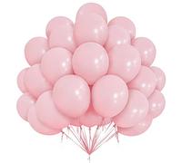 Lot de 50 ballons roses pastel de 30 cm en latex rose macaron, pour fête prénatale, mariage, Saint-Valentin, décoration de fête d'anniversaire