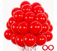 Lot de 50 ballons rouges de 30 cm - En latex - Pour fête, anniversaire, décoration du Nouvel An