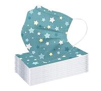 Lot de 50 bandanas jetables pour enfants - Motif mignon dessin animé - 3 couches - Pour garçons et filles - Protection de la bouche et du nez - Respirant (A-04, couleur)