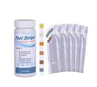 Lot de 50 Bandelette Piscine 6 en 1 pour Papier ph Bandes Test Qualité d'eau sur Chlore Total Chlore Libre Alcalinité Acide Cyanurique Dureté du Liquide Testeur pour Piscine, Spa, Jacuzzi (1 Bottle)