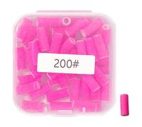 Lot de 50 bandes abrasives avec mandrin pour ongles en acrylique, gel et outils de manucure et pédicure, grain 180-200