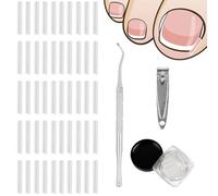 Lot de 50 bandes de correction pour ongles d'orteils - 1 coupe-ongles + 1 paire de ciseaux à ongles - Pour ongles incarnés et traitement de paronychie