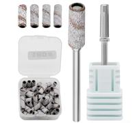Lot de 50 bandes de ponçage efficaces avec mandrin compatibles avec perceuses à ongles électriques, idéales pour le polissage (2 mandrins)