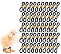 Lot de 50 bandes réglables pour pattes de poulet - Pour réparation des jambes de poulet, poussins, cailles, canards nouvellement éclosés