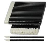 Lot de 50 bâtonnets de nettoyage pour extensions de cils Bâtonnets non pelucheux en microfibre Convient pour le microblading et comme pinceau à lèvres Noir