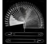 Lot de 50 bâtonnets transparents en forme d'éventail pour la pratique du vernis gel et la sélection des couleurs