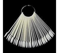 Lot de 50 bâtons d'entraînement pour nail art - En forme d'éventail - Échantillons de couleur - Outil de manucure - Fournitures pour faux ongles avec