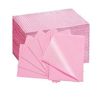Lot de 50 bavoirs dentaires jetables pour nail art - Serviettes en papier pliables, 3 plis, pour dentiste, patient, tatouage, salon de manucure, tatouage, clinique dentaire - Rose