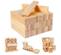 Lot de 50 Blocs de Bois Rectangulaires 110x22x8mm Planchettes pour Bricolage/DIY/Construction XSHWYAN