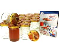 lot de 50 bocaux à conserves 230 ml haut couvercle nid d'abeille bocaux ronds à conserves conservation
