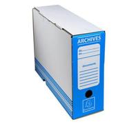 Lot de 50 Boîte à archives en carton, format 25x34, dos de 100, coloris bleu