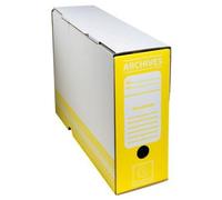 Lot de 50 Boîte à archives en carton, format 25x34, dos de 100, coloris jaune