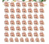 Lot de 50 boîtes à biscuits de Noël en forme de maison | 8 x 6 x 12,5 cm | Boîte de boulangerie de vacances | Pour bonbons, chocolats, fêtes, vacances, maison, école, bureau