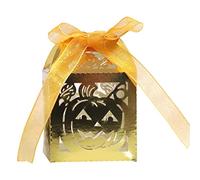 Lot de 50 boîtes à bonbons creuses en forme de citrouille pour Halloween, accessoires d'emballage en papier pour mariage, anniversaire, Noël, invités