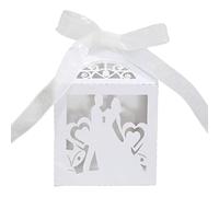 Lot de 50 boîtes à bonbons creuses en papier pour accessoires de mariage, anniversaire, Noël