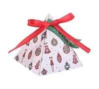 Lot de 50 boîtes à bonbons décoratives en forme de triangles de Noël avec impression Père Noël pour les festivités