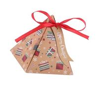 Lot de 50 boîtes à bonbons décoratives en forme de triangles de Noël avec impression Père Noël pour les festivités