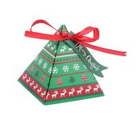 Lot de 50 boîtes à bonbons décoratives en forme de triangles de Noël avec impression Père Noël pour les festivités